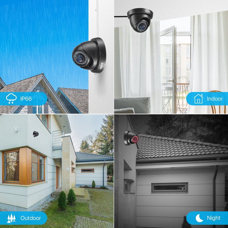 ZOSI 1080p 4in1 HD CCTV Home Surveillance Security Camera Outdoor Dome Day Night gallery