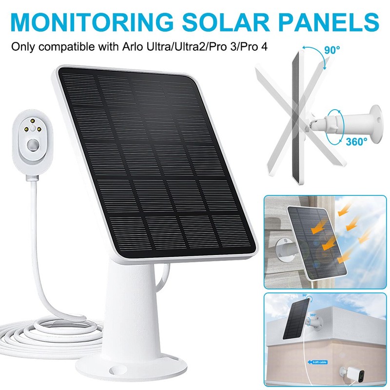 Solar Panel Charger for Arlo Ultra/Ultra 2/Pro 3/Pro4 Floodlight Security Camera gallery