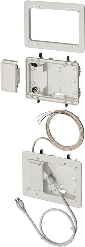 Arlington Low Profile TV BRIDGE Kit for Shallow Wall Depths (White) – TVL2508K