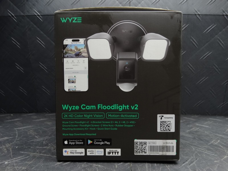 WYZE Wired Outdoor Wi-Fi Floodlight v2 Home Security Camera with 2K Video Black gallery