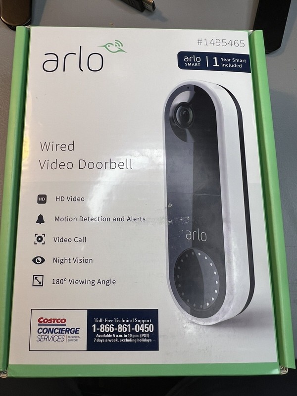 Arlo – AVD1001-1CCNAS Wired HD Video Doorbell with Night Vision UNTESTED AS IS