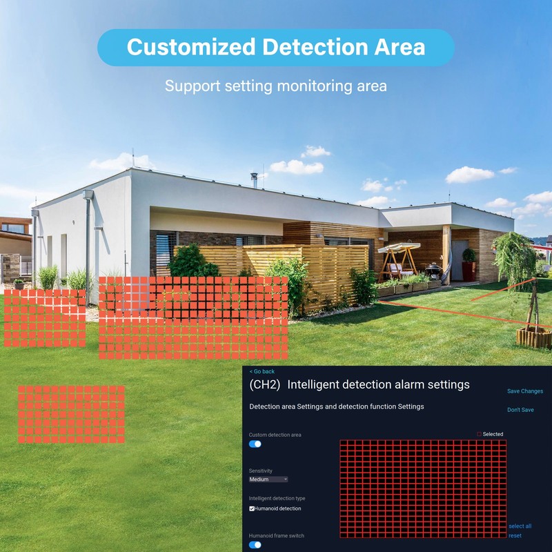 Indoor Outdoor Security Camera System 5MP 10CH NVR WiFi Color Night Vision 1TB gallery