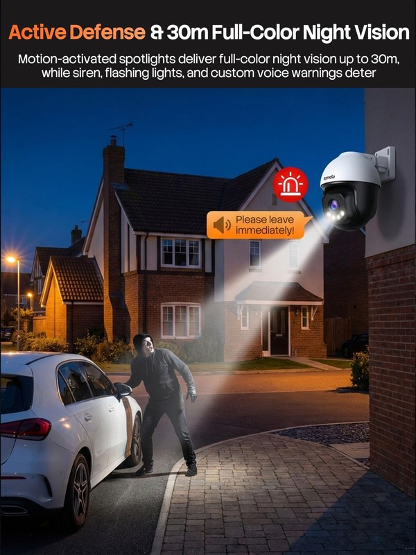 Tenda 5MP QHD Outdoor Pan/Tilt Wi Fi Security Camera 360° Full Coverage Color gallery