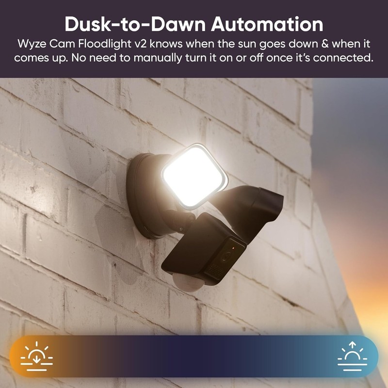Wyze Outdoor Wi-Fi Floodlight v2 Camera with 2K Color Night 2800-Lumen 24/7 Mode gallery