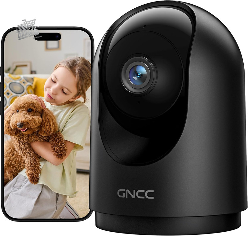 Indoor Wi-Fi Camera 2K Surveillance 360° Night Vision Audio Dogs Child