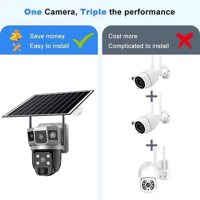 CCTV Camera Wifi Solar Cameras 12MP HD Night Vision Outdoor 360 Baby Monitor 4G gallery