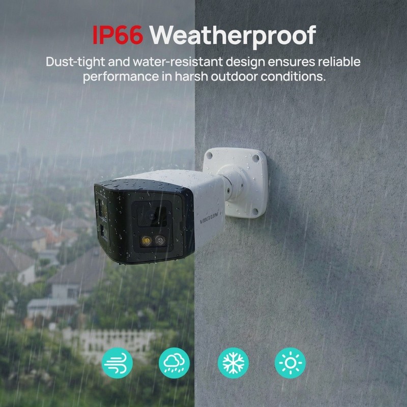 Vikylin 4MP POE IP Camera Dual Lens Panoramic 2-Way Audio IR+Color Night Vision gallery