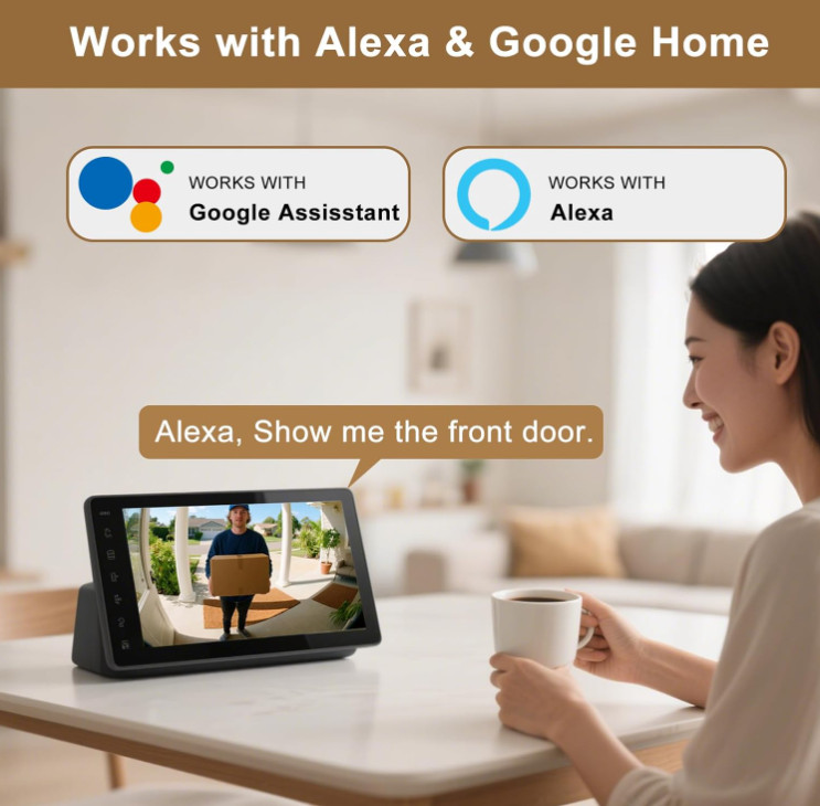 Videoportero WiFi 2K Inalámbrico con Audio, Detección y Timbre Inteligente gallery