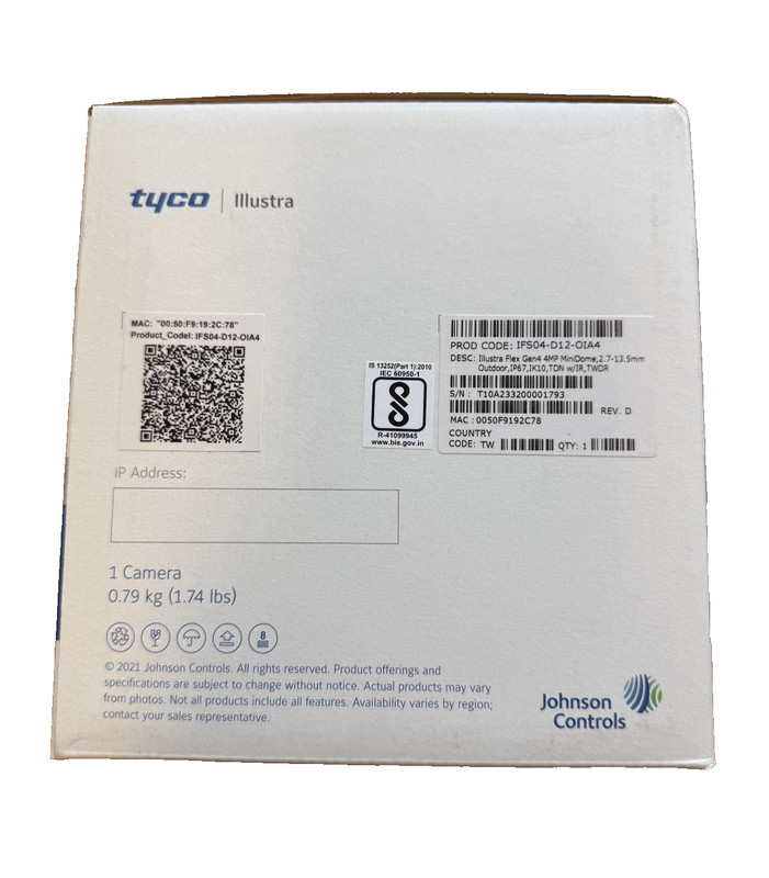 Tyco Illustra Flex IFS04-D12-OIA4 Gen4 4MP MiniDome Security Outdoor Camera gallery
