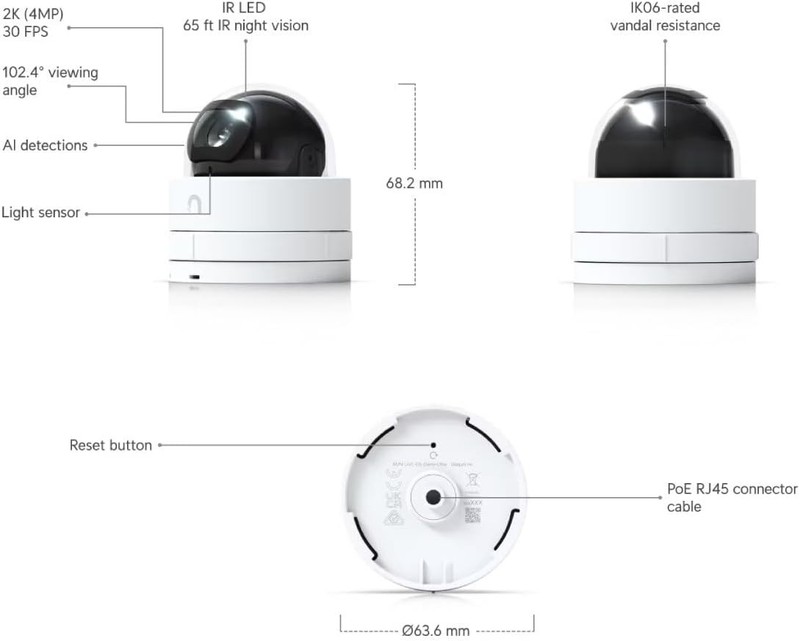 Ubiquiti G5 Dome Ultra (UVC-G5-Dome-Ultra) White gallery