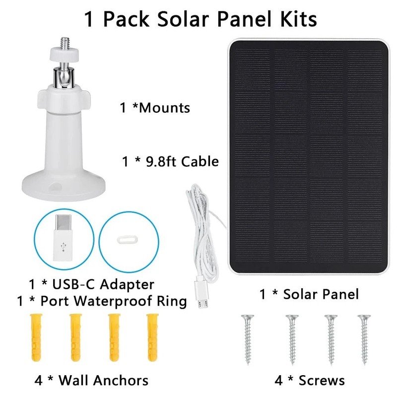 Solar Panel Compatible with SimpliSafe Outdoor Security Camera, Waterproof 4W 5V gallery