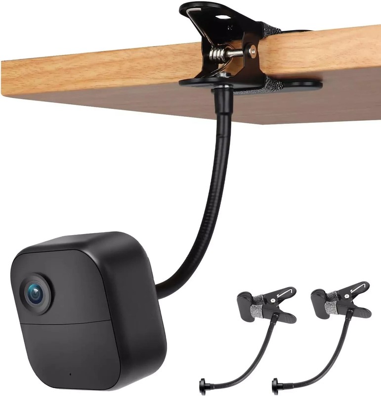 2 Pack Blink Outdoor 4/Xt3/Xt2/Mini Clip Clamp Mount, 8″ Gooseneck Arm, No Tools