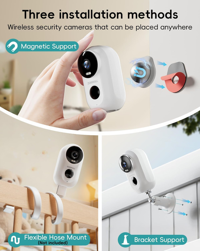 ZUMIMALL Solar Security Cameras Wireless Outdoor, 2K Outdoor Camera Wireless Sol gallery