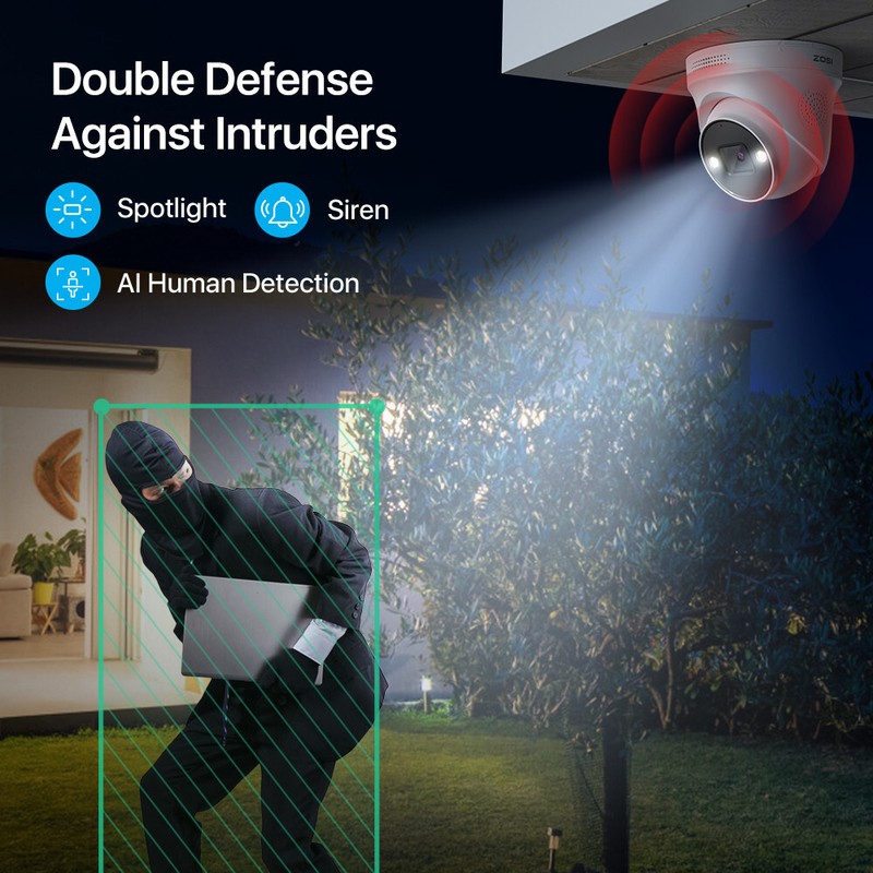 ZOSI 4K 16CH NVR 8MP IP PoE Outdoor Security Camera System 2-Way Audio 4TB IR gallery