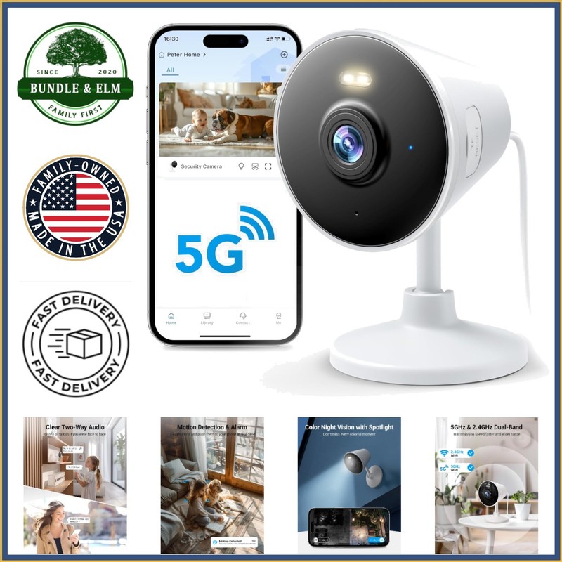Bullet Style Security Camera with Waterproof Design for Home & Pet Monitoring