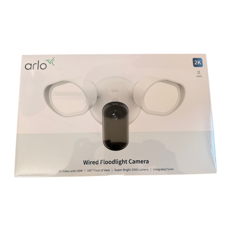 Arlo Wired Floodlight Camera Home Security Camera with 2K Video & HDR NEW IN BOX