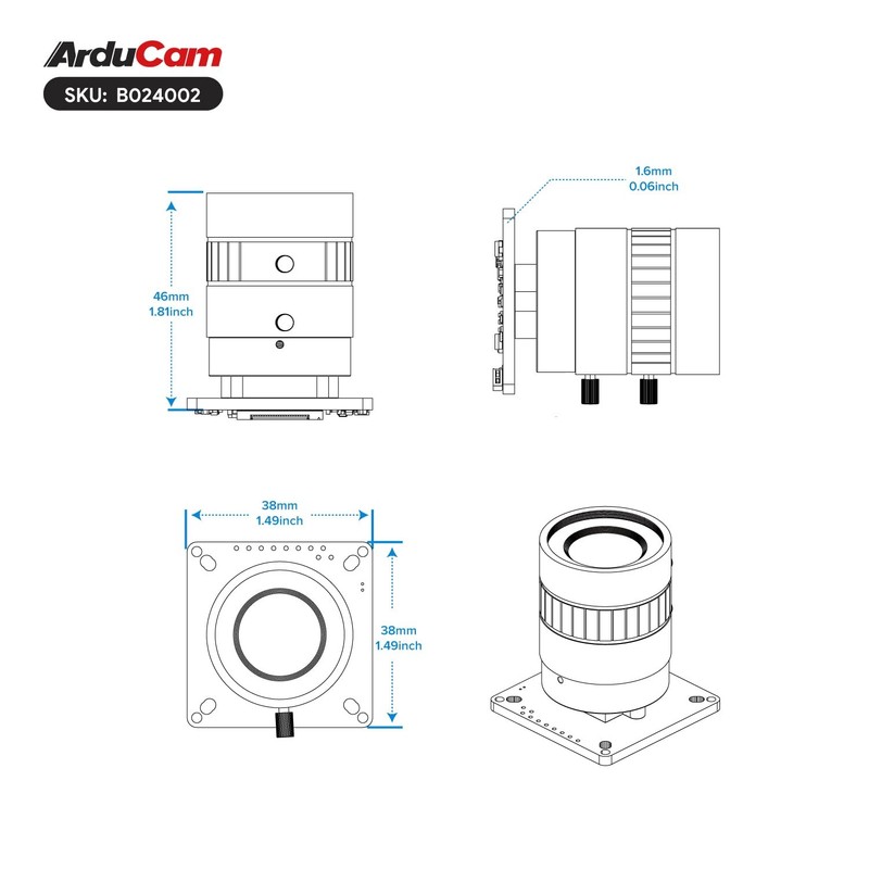 Arducam IMX477 Pi HQ Camera for Raspberry 5, camera+CS lens, color gallery