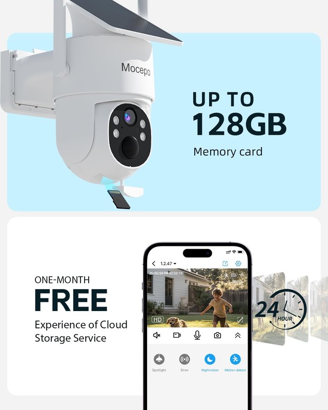 Solar Camera Outdoor Wireless 5G&2.4G, 4MP 360° PTZ Wireless Cameras for Home... gallery