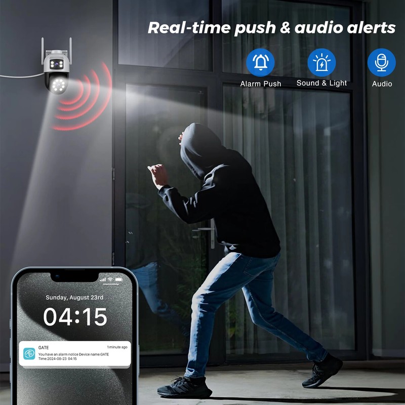 10MP 5K PTZ WiFi Camera Security Protection Color Night Vision Auto Track CCTV gallery