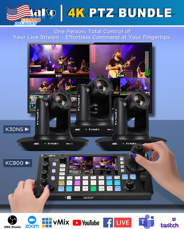 K30NS 4K 30X Optical Zoom PTZ Camera with NDI 6 & NDI HX3 AI Auto-Tracking Gen 3 gallery
