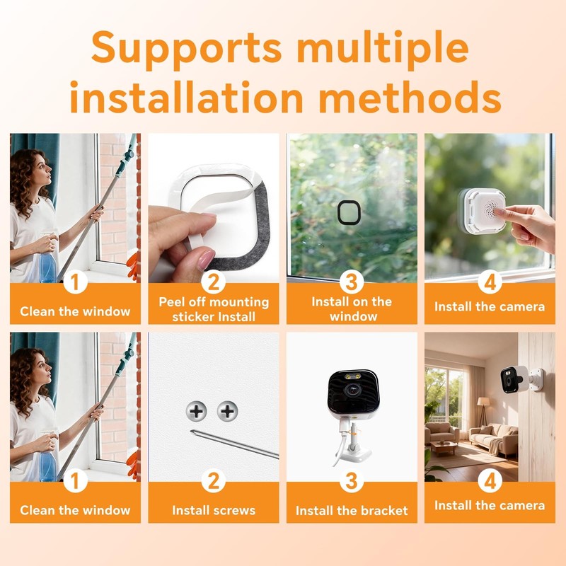3MP 2K Window Camera, 2.4GHz & 5GHz WiFi Indoor Cameras for Home Security wit... gallery