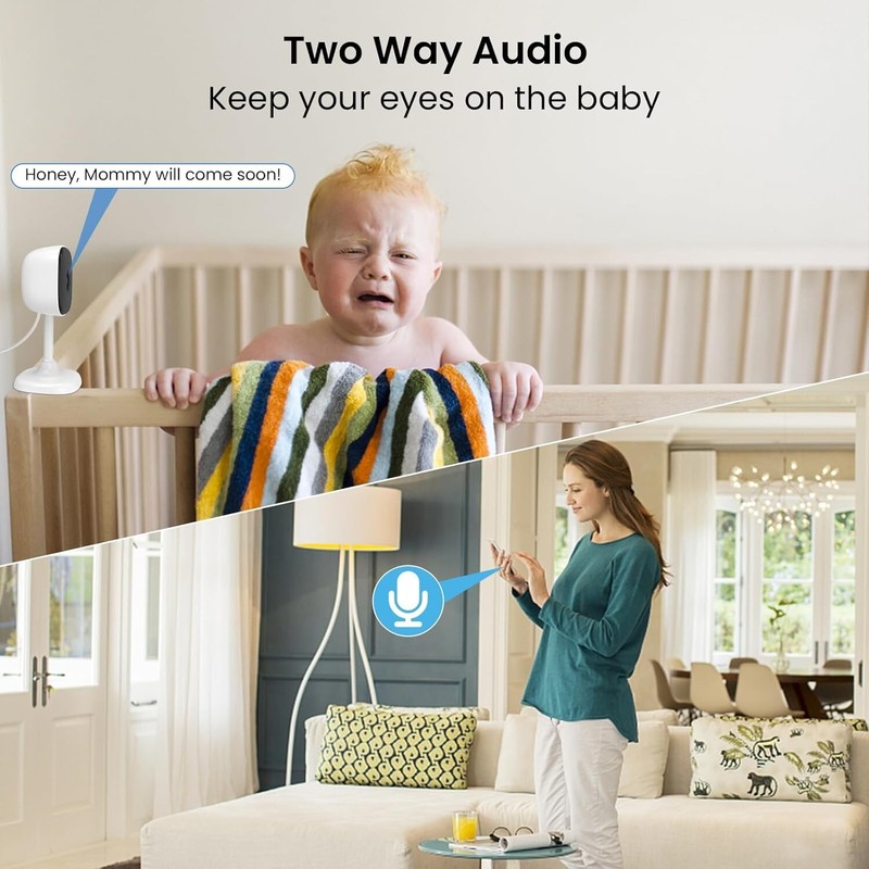 AMOROM Indoor Camera for Home Security, 1080p Pet Cameras with Night Vision, Mot gallery