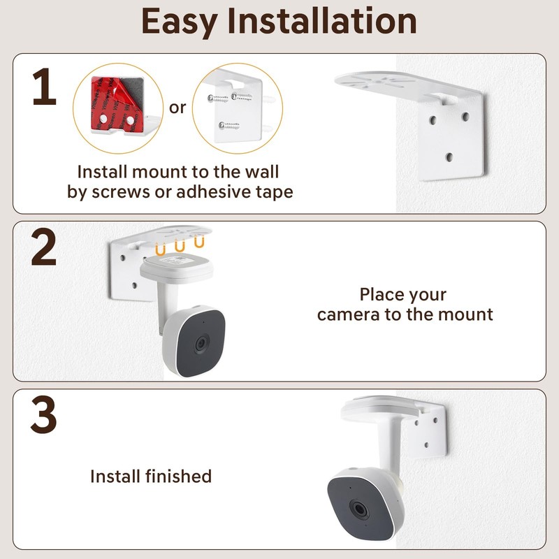 Metal Wall Mount for myQ Smart Garage Security Camera, No Drill Weatherproof ... gallery