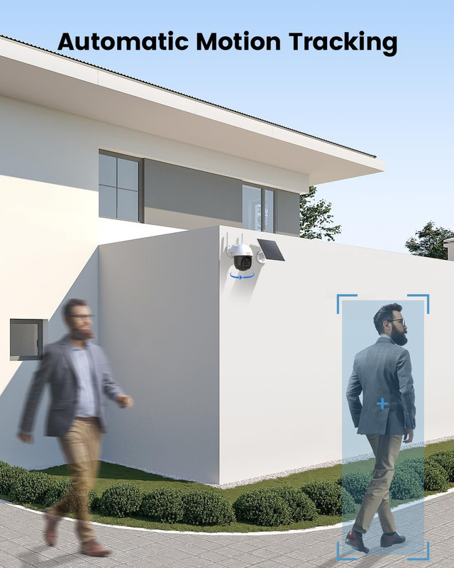 Solar Security Camera Outdoor Wireless, Battery Powered, Panoramic Pan Tilt Zoom gallery