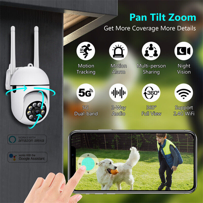 Camara De Seguridad WIFI Inalambrica 360° Para Casa Exterior HD 1080 Con Audio gallery