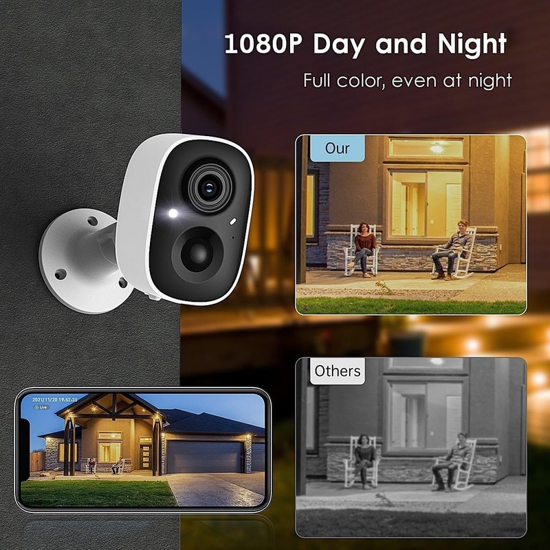GMK Security Camera Wireless Outdoor, 2K Color Night Vision AI Motion Detection gallery