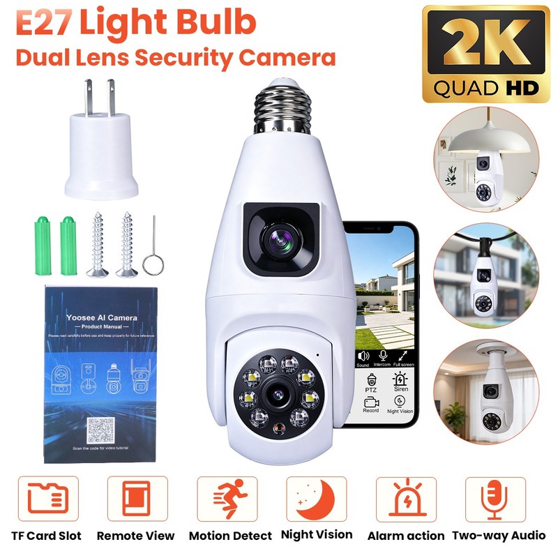 Wireless Security Camera System Outdoor Home 5G Wifi Night Vision Dual Lens 6MP gallery