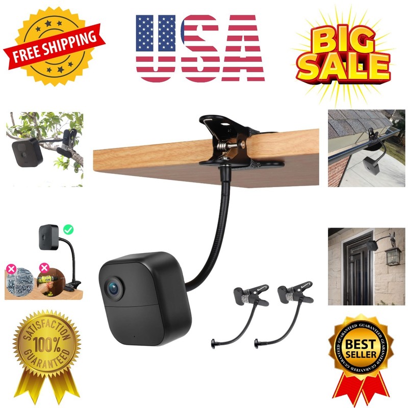 2 Pack Flexible Clip Clamp Mount Compatible with Blink Outdoor 4 4th Gen/3rd …