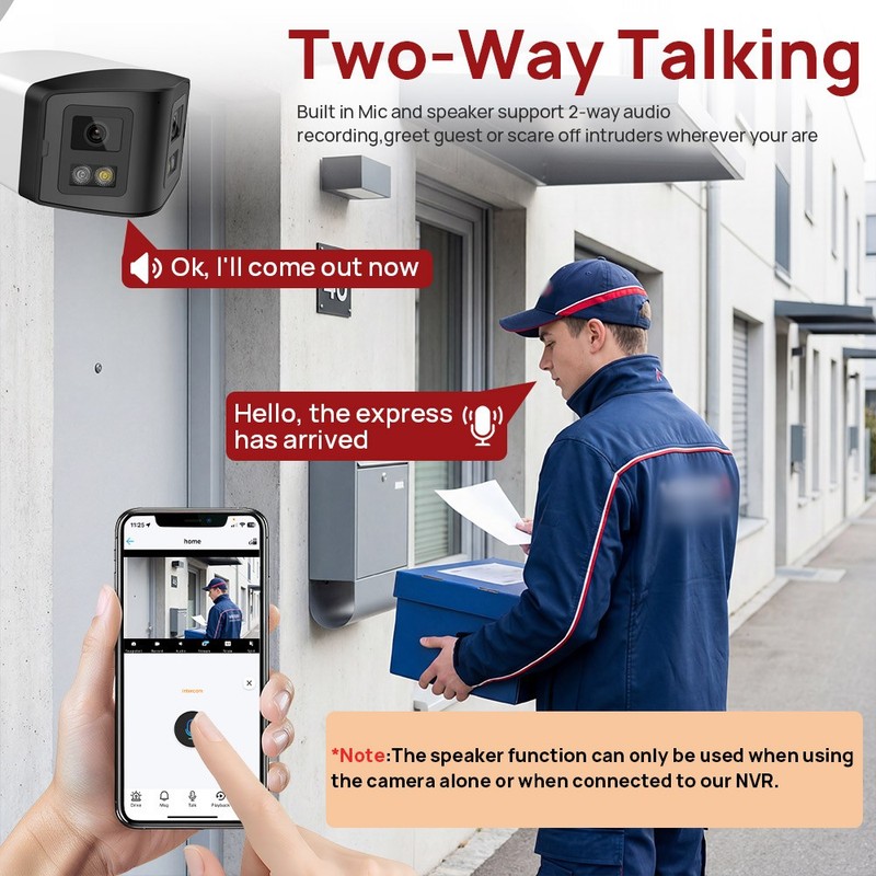 2pcs Vikylin Dual Lens Panorama 4MP IR Full Color IP Camera 2-Way Audio Onvif US gallery