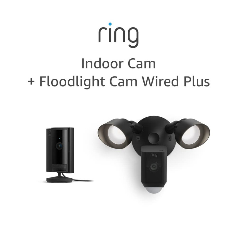 Floodlight Cam Wired plus with All-New Indoor Cam, Black