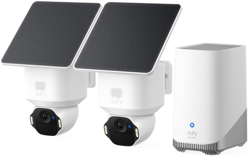 eufy Security SoloCam E42 2-Cam Kit, 4K Security Camera Wireless Outdoor, Solar