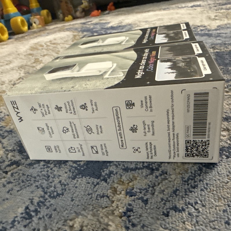 Lot Of 2 Wyze Cam Pan Indoor Outdoor Camera White WYZECPAN3 Sealed gallery