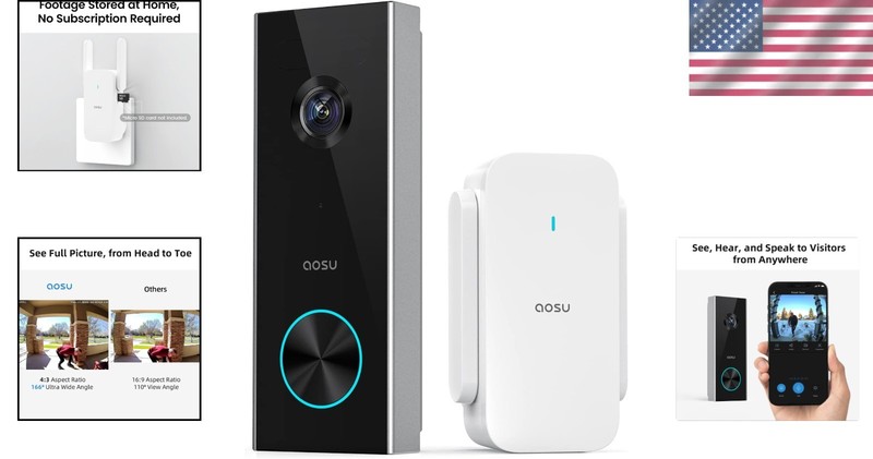 AI Detection Smart Doorbell Camera, 2K Resolution, Wireless gallery