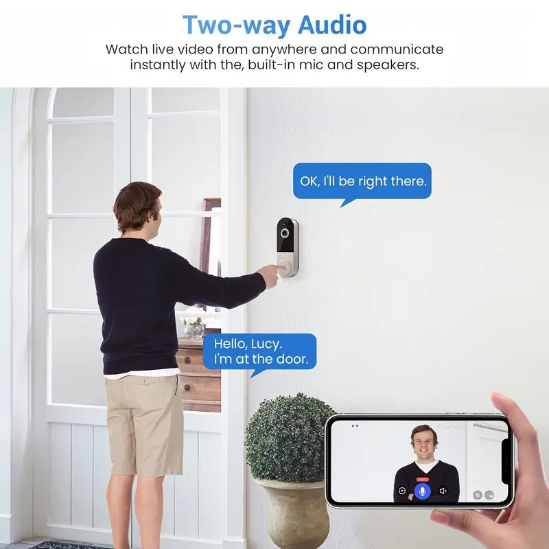 1080p Wireless Video Doorbell Camera with Chime, AI Detection & 2 Way Audio gallery