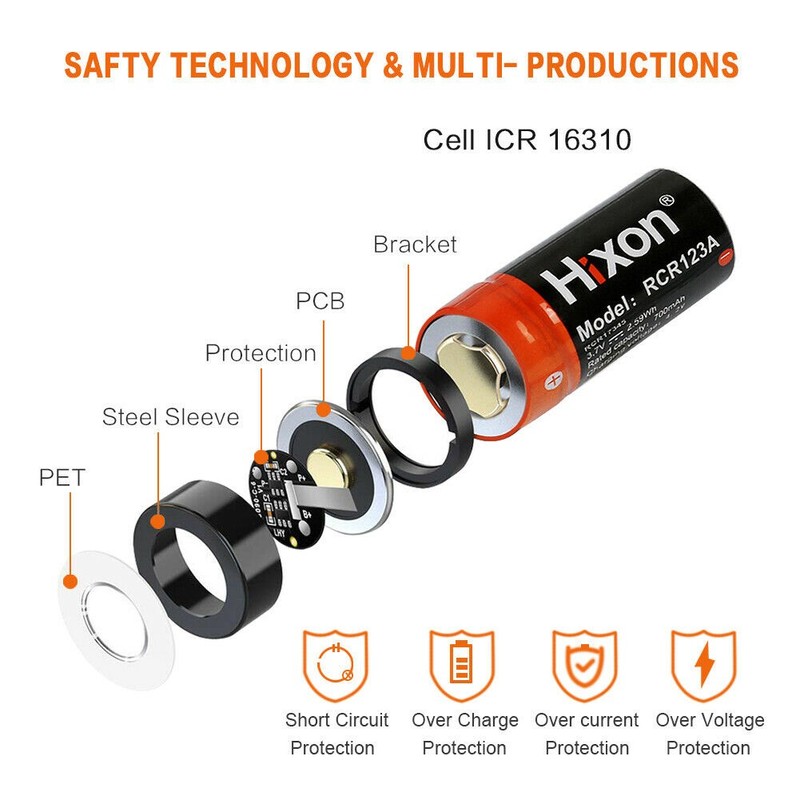 8X RCR123A 3.7V Rechargeable Li-Ion Batteries 700mAh & Charger for Arlo Camera gallery