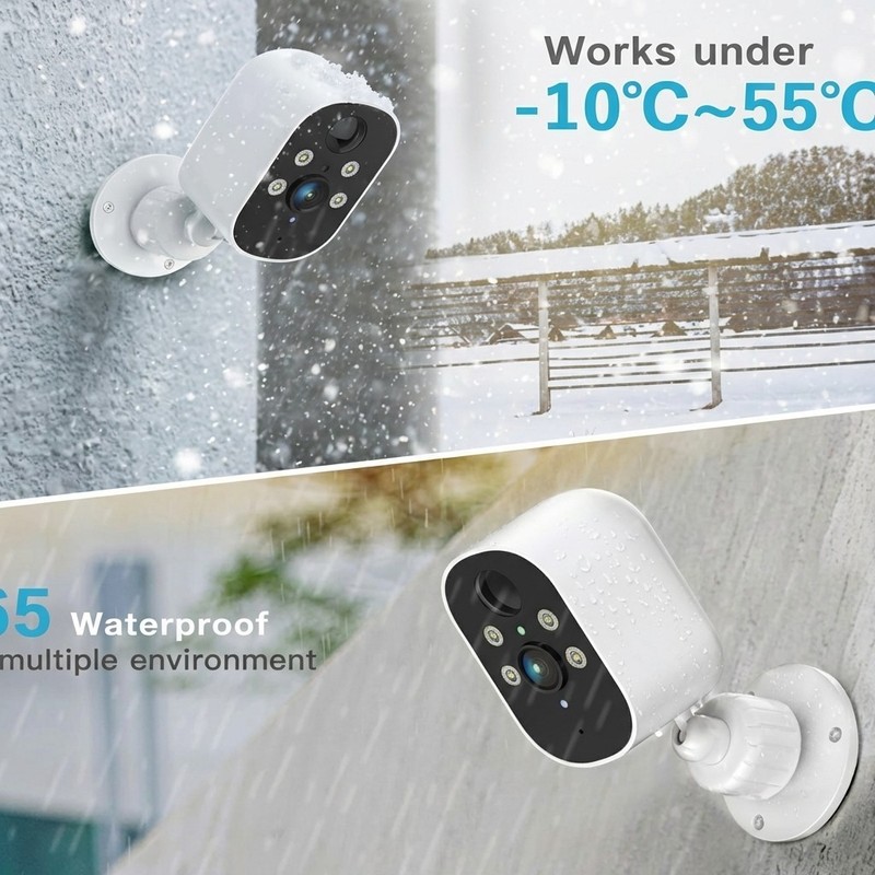 2PK 3MP Solar Camera Outdoor Wireless Solar Battery Smart Camera CCTV 2K WiFi IP gallery