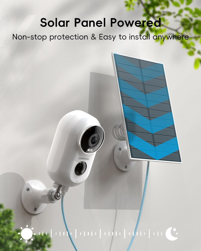 ZUMIMALL Solar Security Cameras Wireless Outdoor, 2K Outdoor Camera Wireless Sol gallery