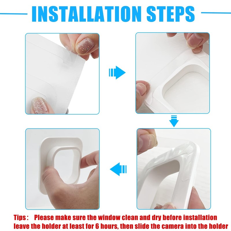 2 Pack White Window Mount for Blink Mini Indoor Single Pane Glass Windows/Doors gallery