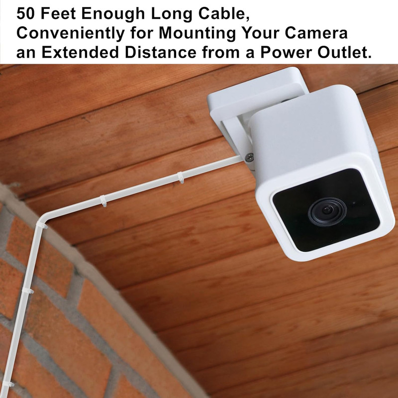 50Ft Power Cable for Wyze Cam V4,Wyze Cam Pan V3,Wyze Og,Wyze Cam V3 and V3 Pro gallery
