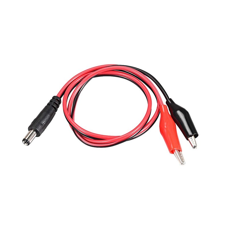 uxcell 2.1mmx5.5 mm 12V DC Male Jack to Alligator Clip Power 54cm, Black