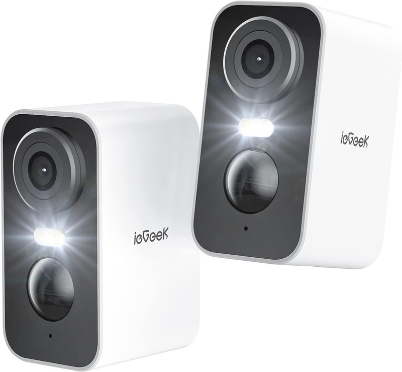 2PCS ieGeek Outdoor Wireless Battery Security Camera 2K Home WiFi CCTV System