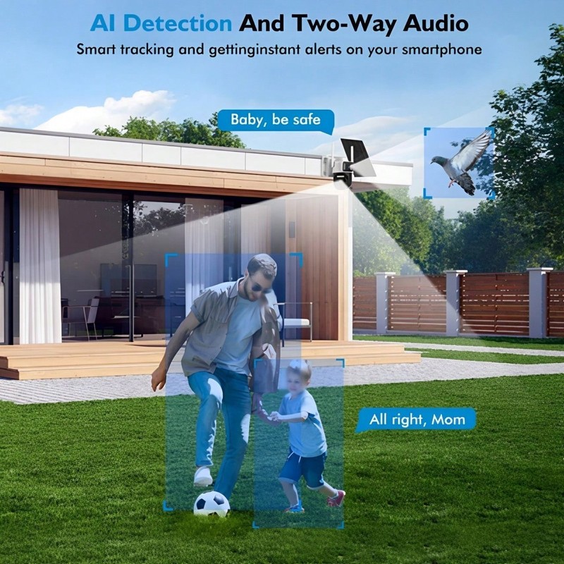 Solar Dual Lens WiFi6 Security Camera 3MP PTZ Outdoor Spotlight Siren gallery