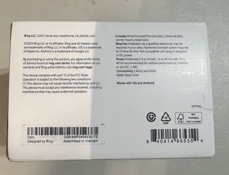 Ring Wired Doorbell Pro (3rd Gen) with Retinal 4K Camera (Deep Silver) gallery
