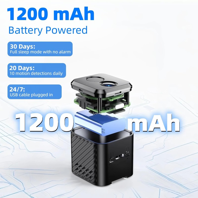 Upgraded Mini 30-Day Battery Life, Wireless 1080P HD with AI Motion Detection... gallery