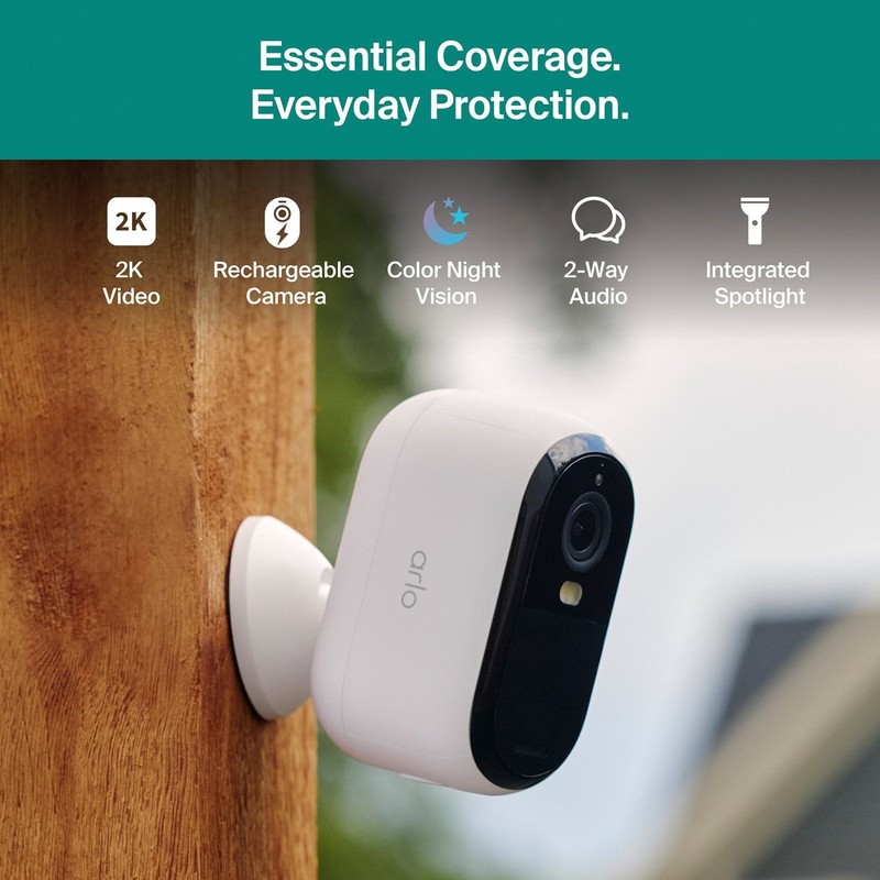 Arlo Essential (3rd Gen) HD Outdoor Security Cameras w/ Solar Panels, 4pk gallery