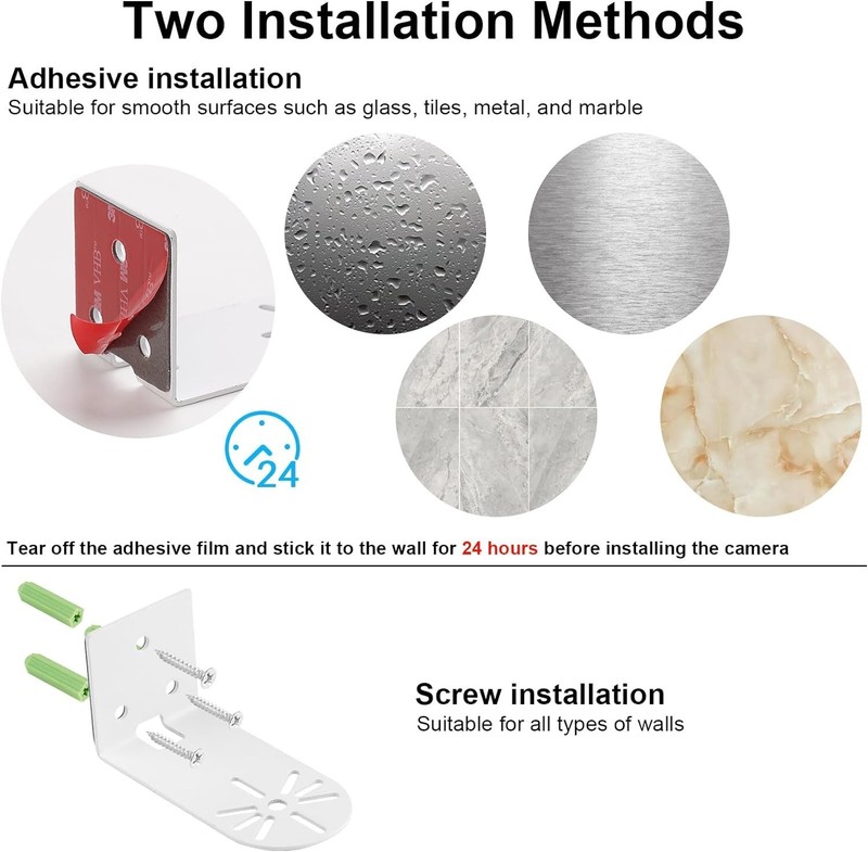 2-Pack Adhesive Wall Mount Bracket for Wyze Cam V3/V4/V2 - Easy Installation gallery